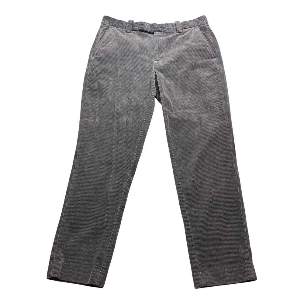 Brooks Brothers Mens Slim Fit Corduroy‎ Pants Gray 34x30 Cotton Stretch Trousers